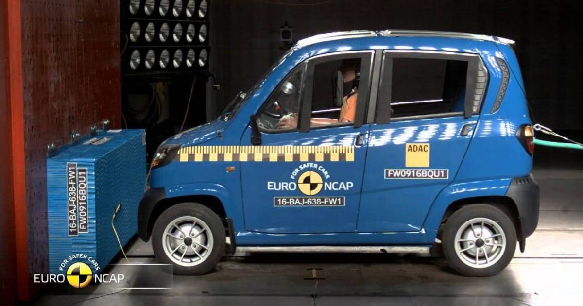 Euro NCAP разбил индийский микромобиль Bajaj Qute вдребезги (Видео)