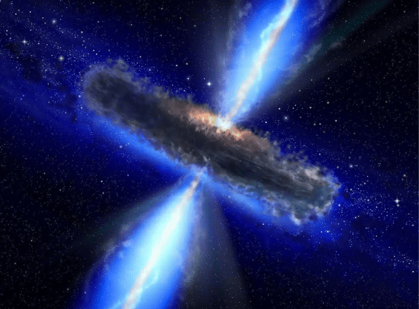 Концептуальне зображення квазара, подібного до APM 08279+5255.  / © NASA