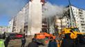 В Умані спалахнула пожежа в зруйнованій багатоповерхівці