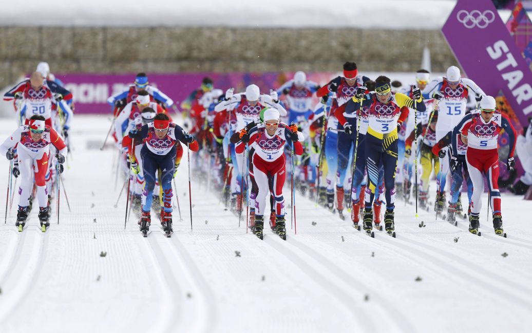 Мужчины разыграли олимпийские медали в скиатлоне / © Reuters