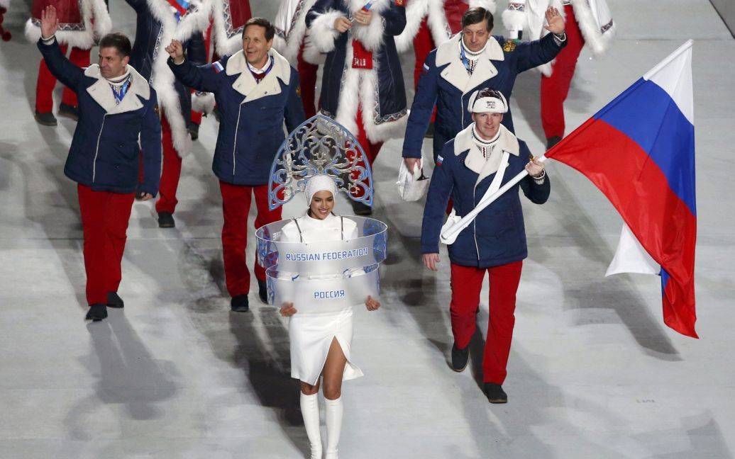 Ирина Шейк на церемонии открытия Олимпиады в Сочи / © Reuters