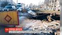 У Києві аварія водогону і провалля асфальту паралізували рух транспорту