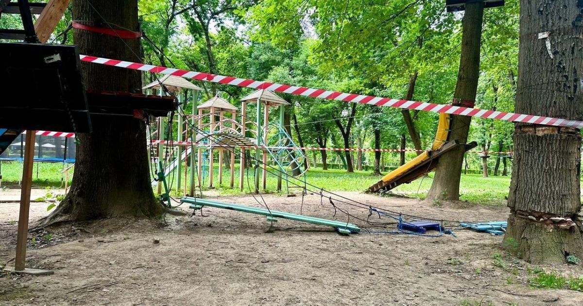 У мотузковому парку Ужгорода постраждали 16 дітей. Фото: Поліція Закарпаття