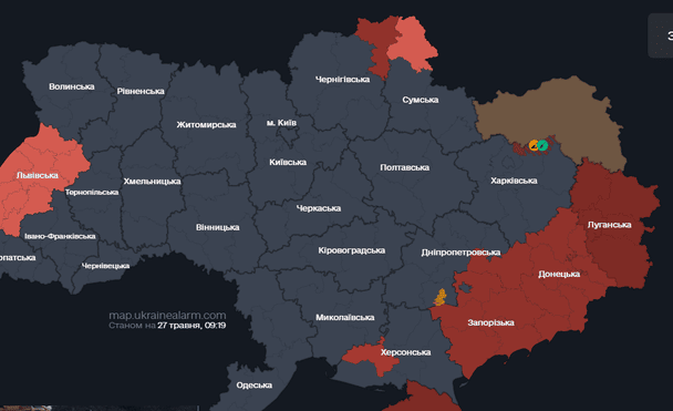 Повітряна тривогу у середу, 27 травня.