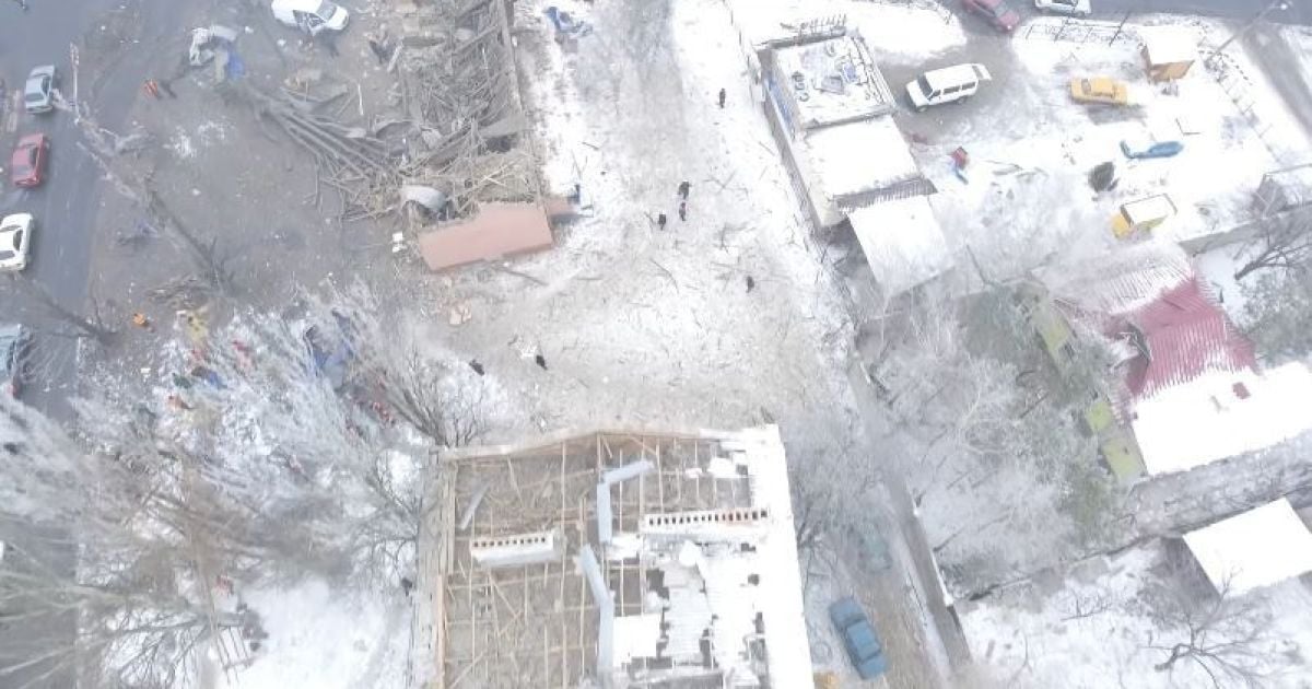 В Сети обнародовали снятое с БПЛА видео последствий мощного взрыва в оккупированном Донецке
