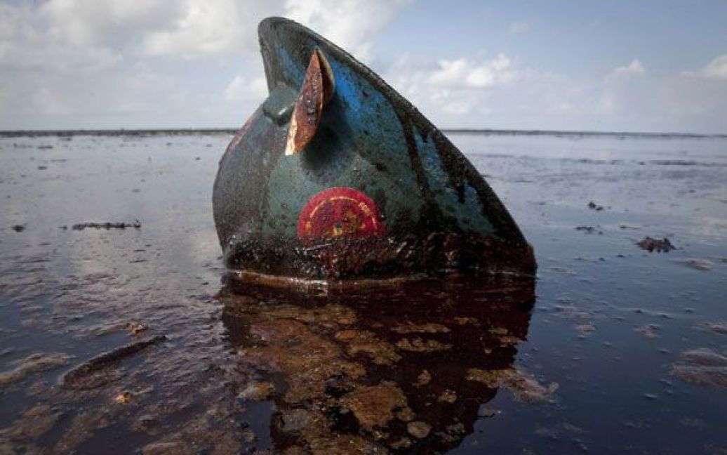Фото Лі Селано. США, острів Іст-Гранд-Терр, штат Луїзіана. У Мексиканській затоці стався вибух на глибоководній буровій платформі, в результаті якого почався вилив нафти у відкрите море. Цей інцидент став однією з найгірших екологічних катастроф. / © Reuters