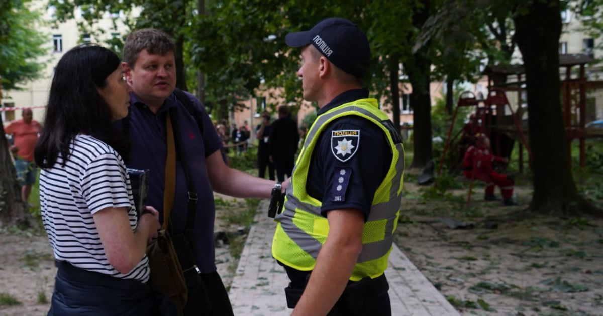 Фото с места ракетной атаки по Львову 6 июля/Фото: Нацполиция Украины