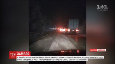 Через снігопад обмежили рух вантажівок на Черкащині й Вінниччині