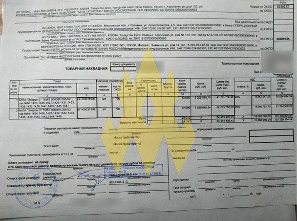 Документы, раскрывающие схему поставки БпЛА «Элерон-3» российским войскам на юге Украины / © Telegram / Движение "АТЕШ"