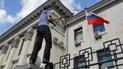 Акція протесту під посольством Росії в Києві.