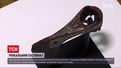 Новости Украины: Национальный музей истории получил в подарок уникальный боевой топор с трезубцем