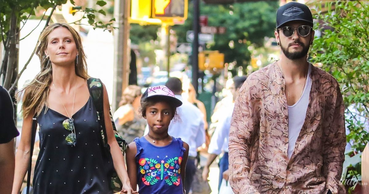 Гайді Клум з дочкою Лу і бойфрендом Томом Каулітцем