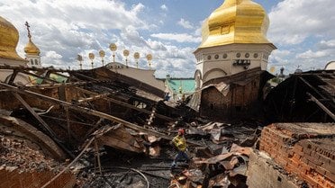 Києво-Печерська лавра після атаки_2 / © Офіс президента України