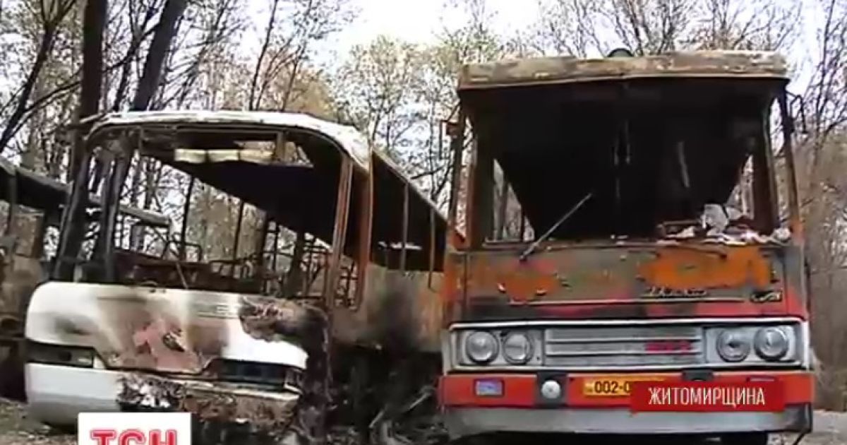 На Житомирщине неизвестные забросали "коктейлями Молотова" пассажирские автобусы
