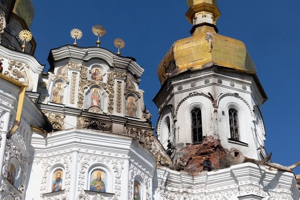 Наслідки атаки на Києво-Печерську лавру / © Офіс президента України
