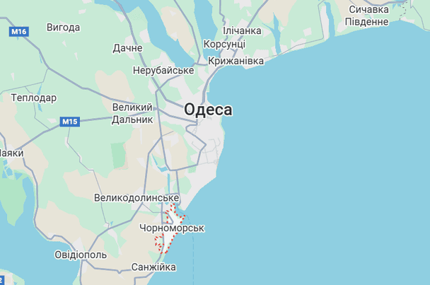 Чорноморськ на мапі / © Google Maps