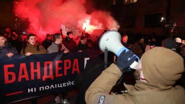 Акція Бандеро вставай під МВС у Києві_1 / © УНІАН
