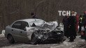 Под Киевом водитель легковушки погиб, столкнувшись лоб в лоб с маршруткой