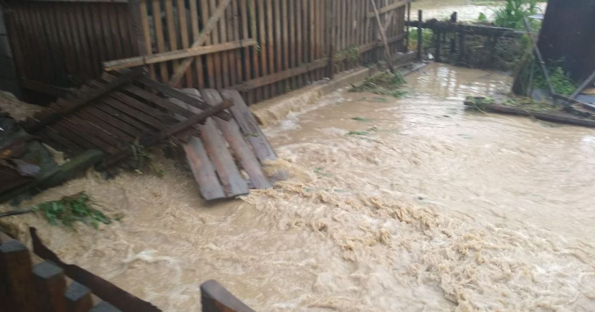 Люди по колено в воде: после сильного ливня на Раховщине затопило дороги, дома и огороды (фото, видео)