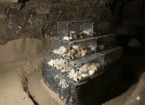 Спелеологи створили прямо в печері музей кристалів / © скриншот