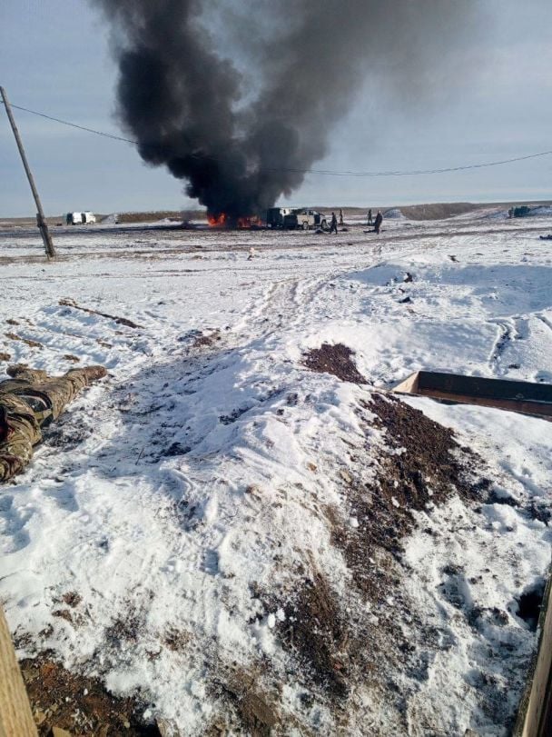 Наслідки "прильоту" по російських інструкторах БПЛА під Іловайськом / © Telegram / Денис Казанський