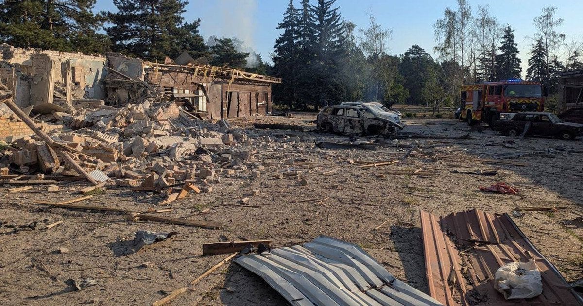 Destruction on the territory of the recreation center in Zaporizhzhia district