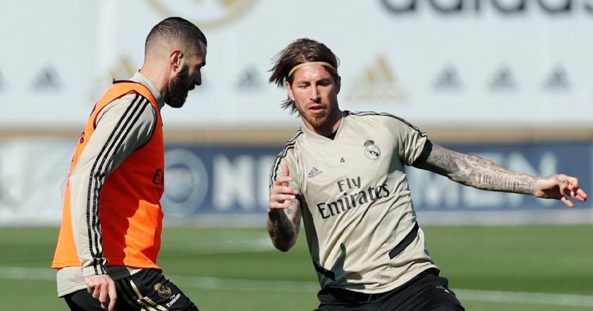 Футболисты "Реала" Карим Бензема и Серхио Рамос