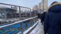Очередь на вход в метро в Киеве
