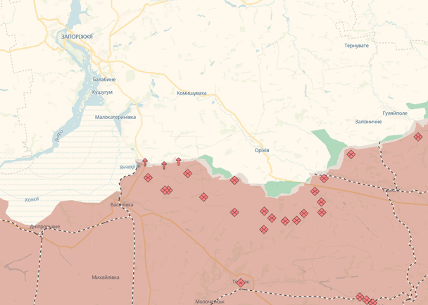 Ситуація на Запорізькому напрямку фронту / © Deepstatemap