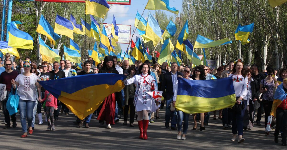 В Краматорске украинские патриоты отметили победу над оккупацией "ДНР" большим митингом