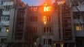 Пожар в доме во Львове после ракетной атаки