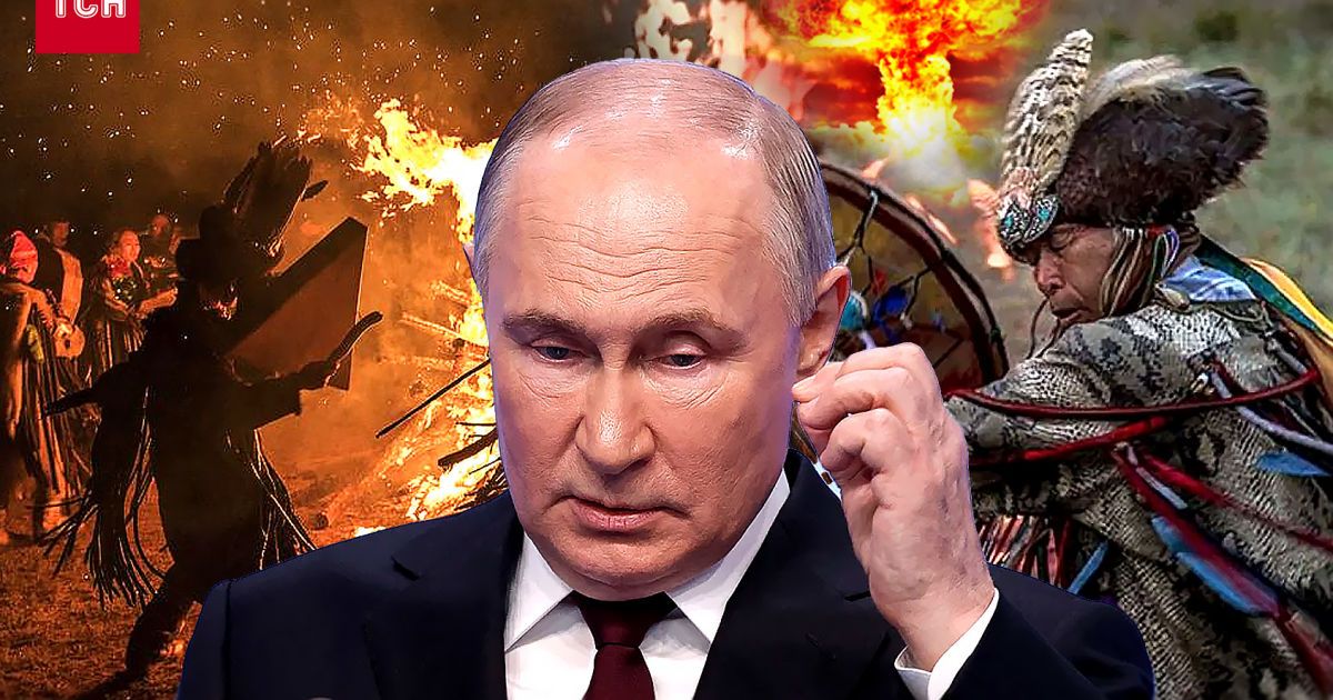 Західне медіа не виключає, що під час візиту до Монголії Путін завітав до шаманів та порадився, як вбивати українців. Колаж ТСН.ua