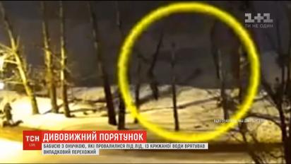 Випадковий перехожий врятував бабусю з онучкою, які провалилися під кригу