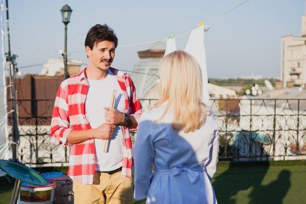 Олесь Федорченко та Лілія Ребрик, "Догори дриґом" / © прес-служба каналу "1+1"