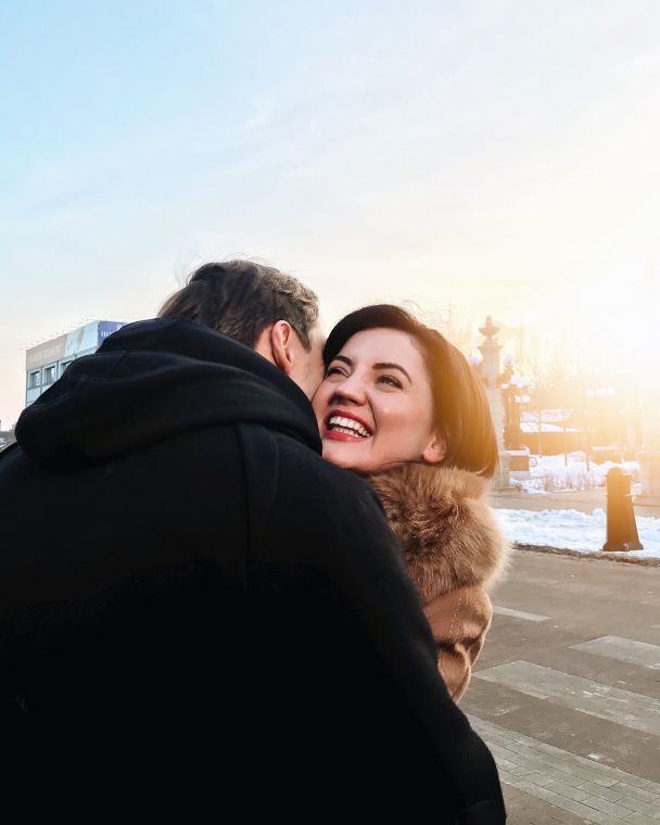 Оля Цибульская с мужем / © instagram.com/cybulskaya