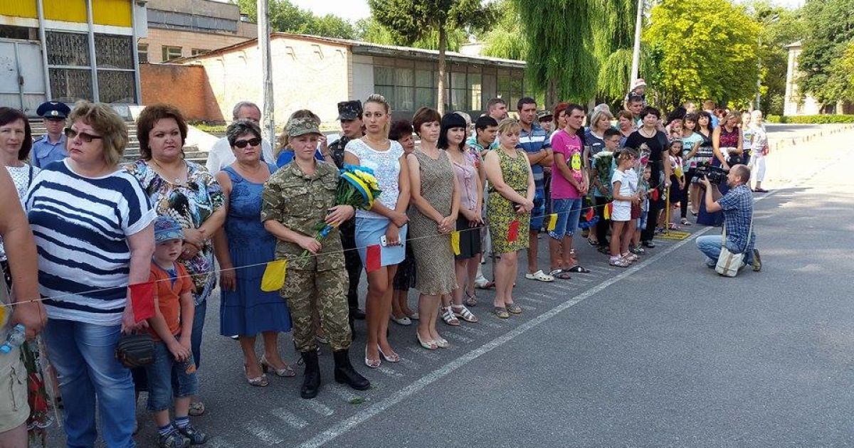 В Василькове встретили бойцов сводного отряда Воздушных сил / © Фото Ивана Гребенюка/ТСН