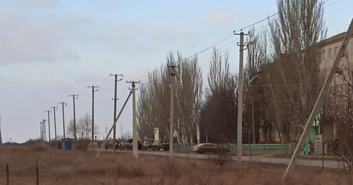 Колонна русских оккупантов в Херсонской области