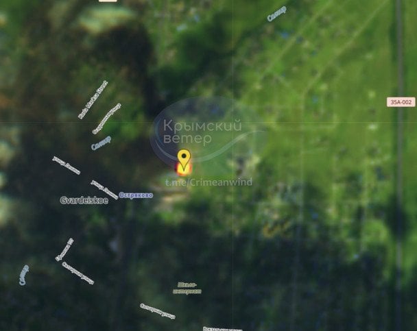 Пожежу на нафтобазі у Гвардійському видно з космосу / © Крымский ветер