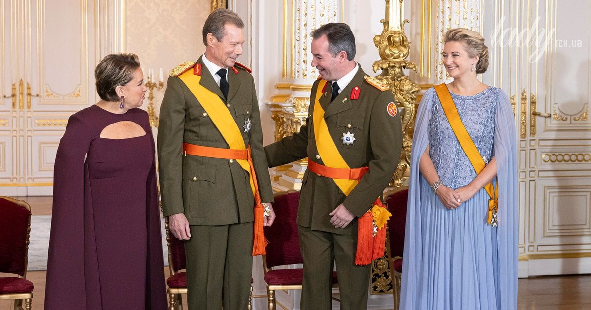 Велика герцогиня Марія-Тереза, великий герцог Анрі, принц Гійом та принцеса Стефанія