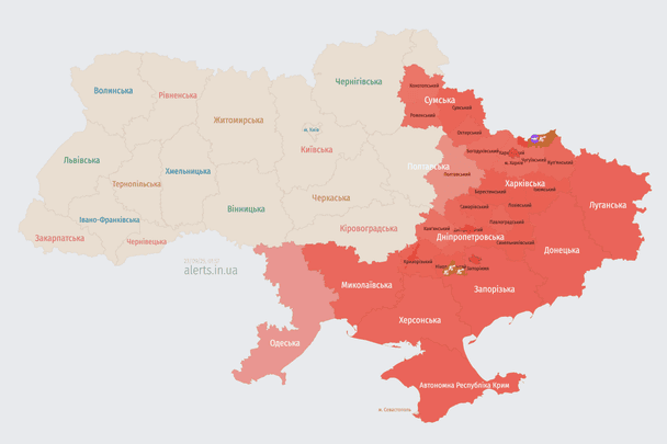 Росія атакує Україну БпЛА: напрямок руху цілей
