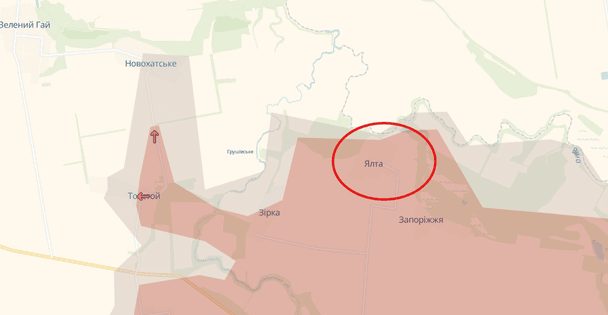 РФ захопила Ялту на Донеччині. Мапа: DeepState. / © Deepstatemap