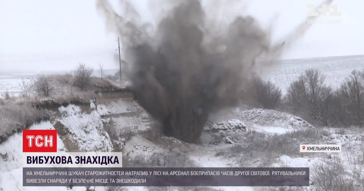Понад сотню артснарядів, протипіхотних й мінометних мін виявили у лісі Хмельницької області: їх ліквідували