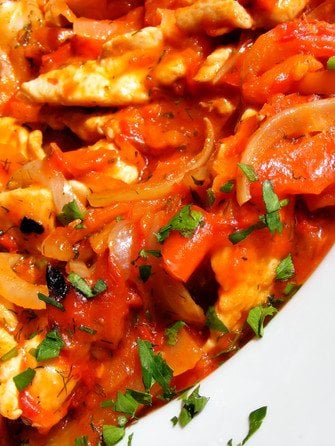 Куриное филе с цуккини и болгарским перцем