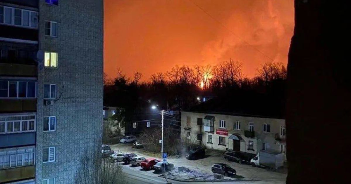Пожар на территории "Тамбовского порохового завода"/Фото: российские телеграмм-каналы
