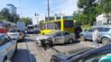 В Киеве трамвай без водителя съехал сверху