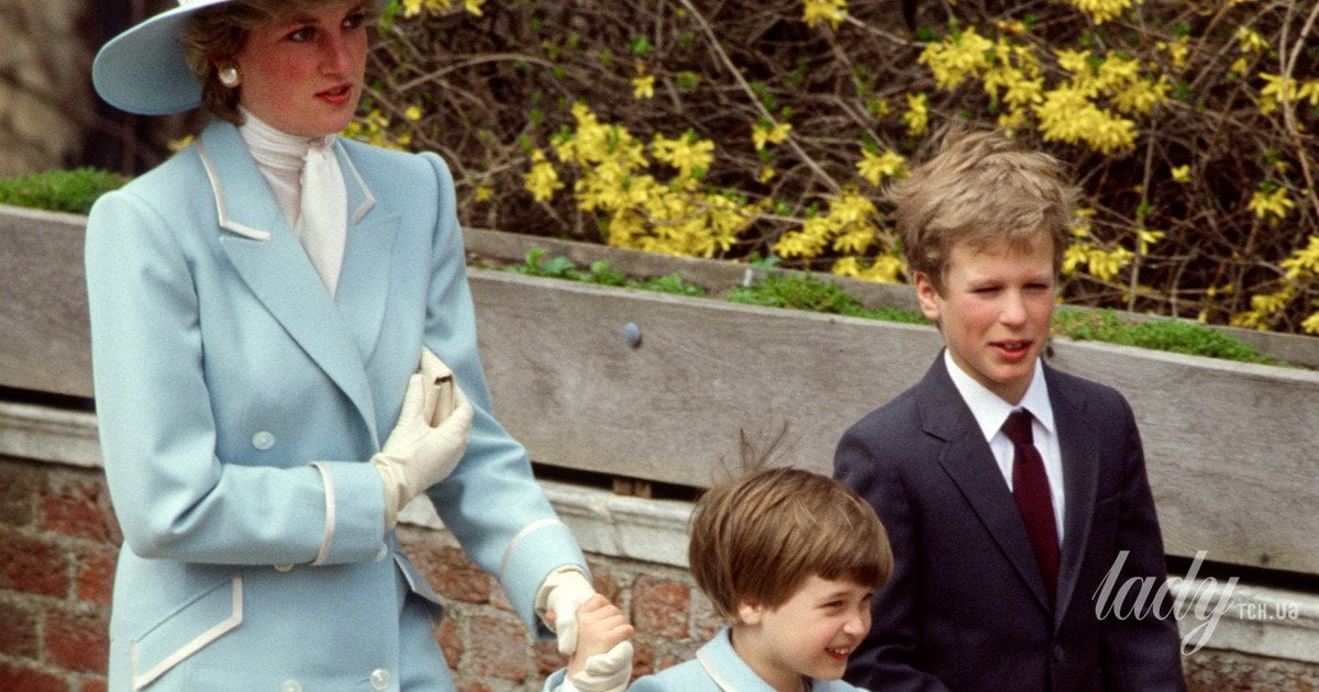 Принцеса Діана з сином принцом Вільямом та маленьким сином принцеси Анни - Пітером Філіпсом