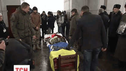 На Майдане попрощались с грузинским добровольцем Тамазом Сухиашвили