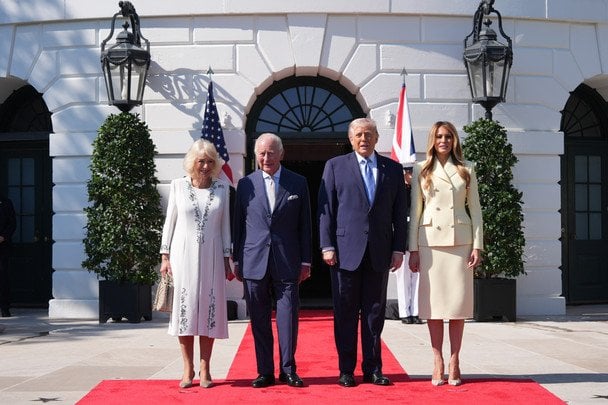 Королева Камилла и король Чарльз, президент США Дональд Трамп и Мелания Трамп / © Associated Press