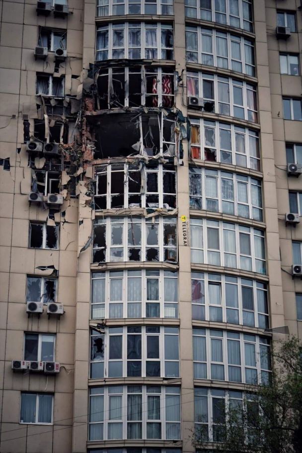 Фото наслідків атаки російськими дронами по Київщині в ніч проти 8 травня / Фото: Ян Доброносов