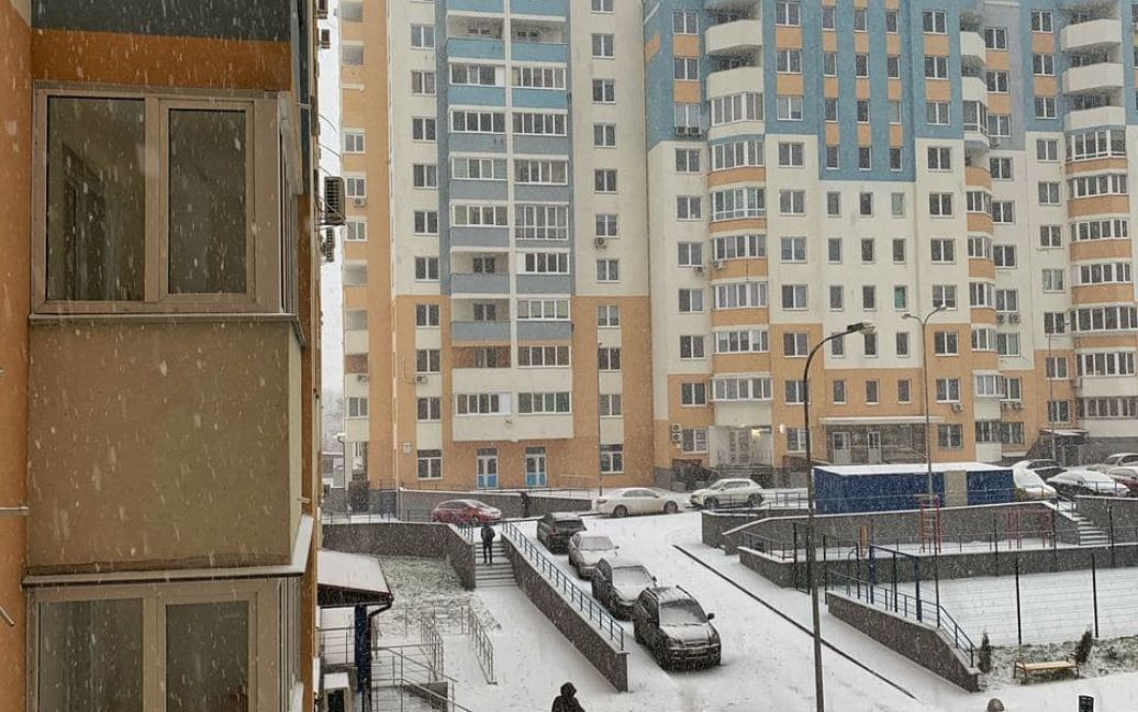 Снег в Подольском районе / © ТСН.ua